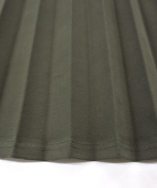 Tiaclasse 【ウエストゴム・洗える】カットソーアコーディオンプリーツスカート カーキ