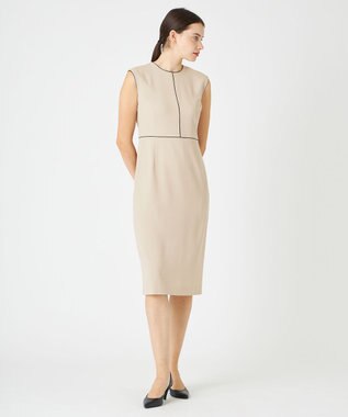 BEIGE， 【L-size】CINDY / クルーネックドレス Sand × Black