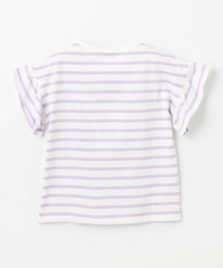 ANY KIDS ウサギ ボーダー Tシャツ ラベンダー系