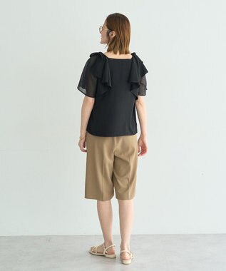 YECCA VECCA リボンスリーブブラウス Black