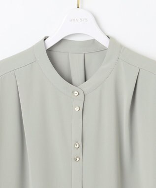 ANY SIS L 【洗える】ダブルボタンフレンチスリーブ ブラウス ミント