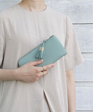 Atelier nuu 日本製 タッセルレザー loop ロングウォレットS ライム
