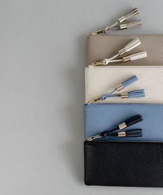 Atelier nuu 日本製 タッセルレザー loop ロングウォレットS グレージュ