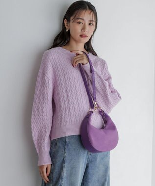 組曲 【加藤ローサさん着用】キャットショルダー バッグ パープル系