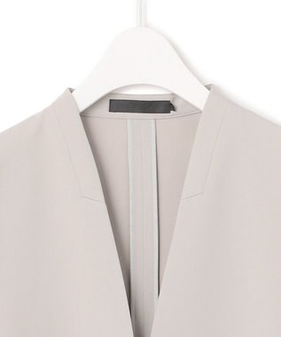 ICB 【防シワ・速乾・洗える】Fied ノーカラージャケット グレージュ系