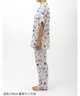 Wing ウイングスリープ パジャマ 5分袖 長ズボン 綿レーヨン天竺素材 レディース EP8024 ウイング／ワコール グレー