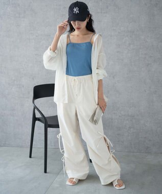 WEGO 【カップ付き/SMサイズ展開】なちゅ盛れカップインキャミ サックス