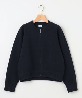 組曲 L スウェットライクニットブルゾン ネイビー系