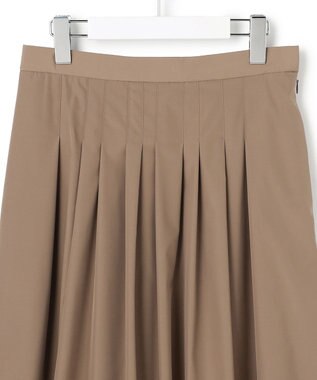 23区 【撥水加工/洗える】ブライトタフタ タック スカート ブラウン系