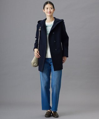 J.PRESS LADIES S 【洗える】裏起毛ストレッチ デニム パンツ ユーズド系