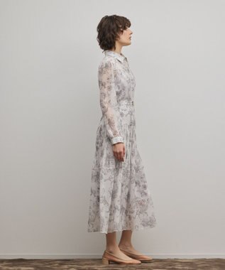 GRACE CONTINENTAL 【オンラインストア・梅田阪急店限定】フラワープリントプリーツワンピース グレー