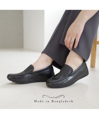 Pointer 本革インヒールローファー ブラック