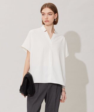 ICB L 【洗える】 タイプライタージャージーコンビ プルオーバー オフホワイト系