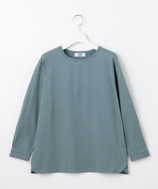 J.PRESS LADIES L プレーティング シャツテール ロングスリーブ Tシャツ グレイッシュグリーン系