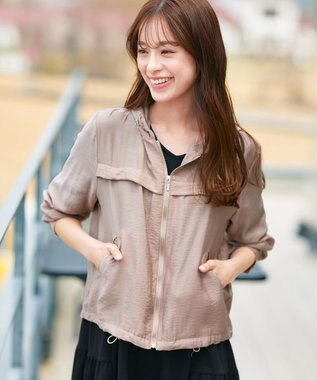 Tiaclasse シアーフードパーカー ベージュ