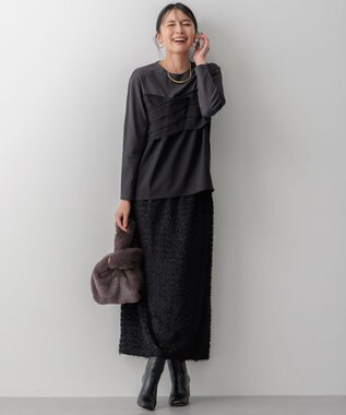 23区 フェイクファー チェーン バッグ グレー系