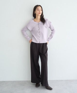 YECCA VECCA 2wayオフショルカラーカーディガン Lavender