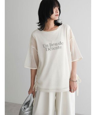 Green Parks ＳＥＴ２点　メッシュ＋ノースリーブロゴプルオーバー Ivory