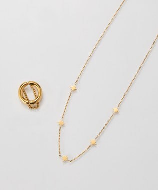 Phoebe <オンワード限定セット>【金属アレルギー対応】シューティングスターステーションネックレス×ワンタッチドレープイヤーカフ/サージカルステンレス