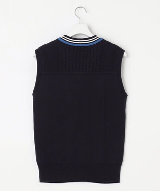 23区GOLF 【MEN】【キングサイズ】コットンブレンド ニットベスト ネイビー系