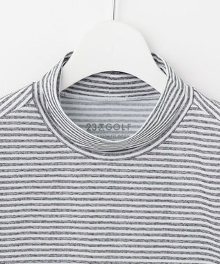 23区GOLF 【WOMEN】５０ｄカノコインナーボーダー カットソー ライトグレー系1