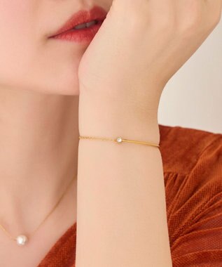 Phoebe 【金属アレルギー対応】グッリターハーフバングルチェーンブレスレット/サージカルステンレス