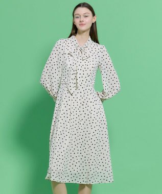TOCCA 【八木アリサさん着用】【消臭】PROMISE RIBBON ROSETTE ドット柄ドレス アイボリー系5