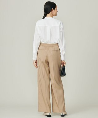 自由区 S 【カタログ掲載】ウールライクストレッチワイド パンツ ベージュ