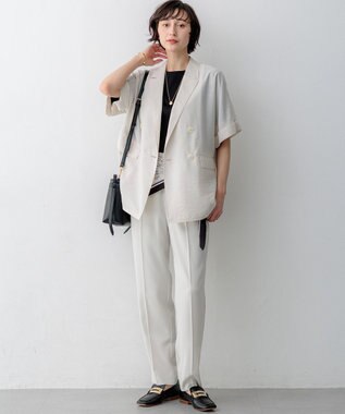 23区 S 【先行予約】スカーフコンビジャージー ウエストデザイン カットソー ブラック×オフ