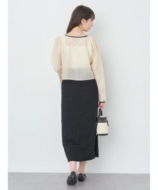 earth music&ecology シアーパイピングシャツ Ivory