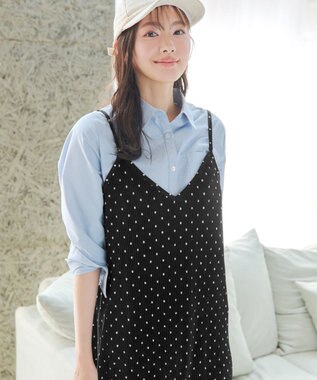 Tiaclasse 【洗える】プリーツキャミワンピース ドット