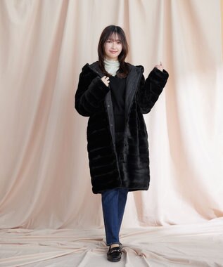 Tiaclasse L 【洗える】ドットチュールコンビニットトップス ブラック