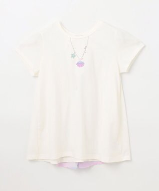 ANY KIDS 接触冷感 しろくま バックシャン Tシャツ エクリュ×レインボー