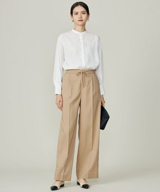 自由区 S 【カタログ掲載】ウールライクストレッチワイド パンツ ベージュ