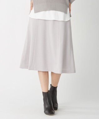 J.PRESS LADIES 【洗える・シワになりにくい】Garudaツイル フレアー スカート ライトグレー系