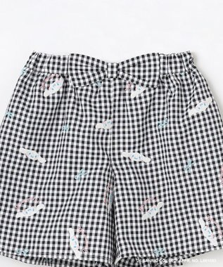 ANY KIDS 【シナモロール×ANY KIDS】刺繍 ギンガムキュロット ブラック×ギンガム