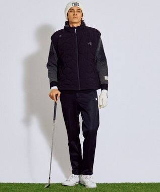 PW CIRCULUS 【手洗い洗濯可】【MEN】グラデーションニットフーディ ゴルフ ブラック系