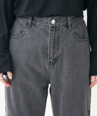 Green Parks ・ＤＯＵＢＬＥ　ＦＬＡＧＳ　サイドリボン刺繍デニ Black