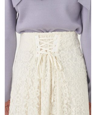 earth music&ecology モールレーススカート Ivory