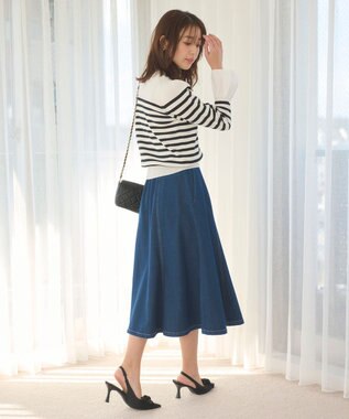 Feroux 【洗える】袖フレアニット プルオーバー ホワイト系1