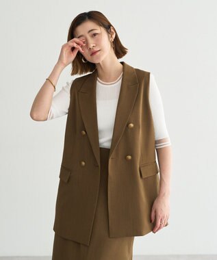 YECCA VECCA シアーMIX5分袖ニット Off White