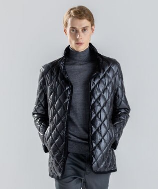 JOSEPH HOMME 新素材【4WAY】ライトラスターシャンブレー　ダウンコート グレー系