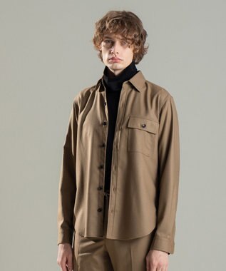 JOSEPH HOMME LIGHT COMFORT WOOL SHIRT キャメル系