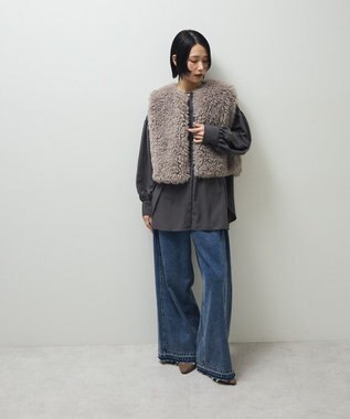 Green Parks ・ＥＬＥＮＣＡＲＥ　ＤＵＥ　シープファーベスト Gray Beige