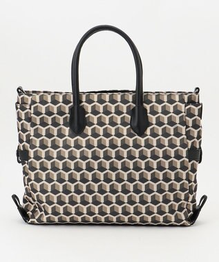 Y'SACCS キュービックモノグラム　2WAYトート　Sサイズ チョコ