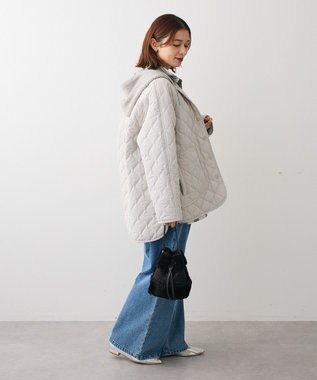 Green Parks ２ＷＡＹニットフードキルティングブルゾン Light Gray