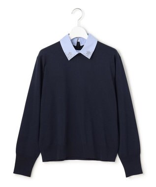 23区 【先行予約/WEB&一部店舗限定】ビジューデザイン 2WAY ニット ネイビー系