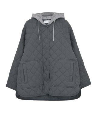 Green Parks ２ＷＡＹニットフードキルティングブルゾン Charcoal Gray