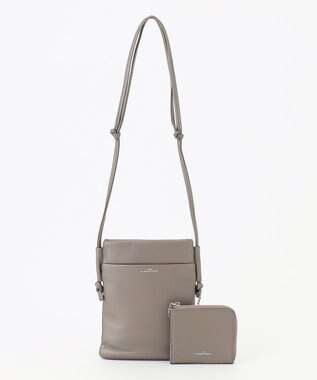 LA BAGAGERIE ミニ財布付き サイドノットショルダー ガンメタリック