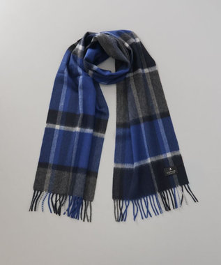 AURORA 【 LANVIN COLLECTION（ランバン コレクション） 】カシミヤ100％チェックマフラー(WASH)